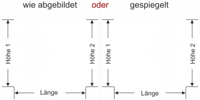 Sichtschutz Fensterfolie Windbewegte Gräser - Ansicht Ausrichtung mit Farbauswahl und Anleitung zur Größenberechnung - Vorschlag 2