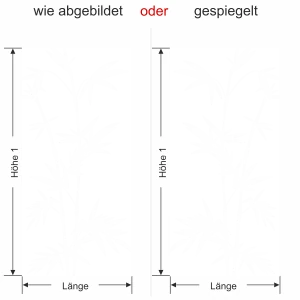 Klebefolie für Fenster Bambuszweige blickdicht - Ansicht Ausrichtung und Farbauswahl