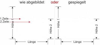 Fensteraufkleber Praxis - Ansicht Ausrichtung mit Farbauswahl Vorschlag 1