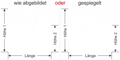 Sichtschutz für Praxis - Ansicht Ausrichtung mit Farbauswahl Vorschlag 1