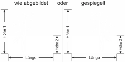 Sichtschutzfolie Bambusmotiv - Ansicht Ausrichtung mit Farbauswahl und Anleitung zur Größenberechnung - Vorschlag 1