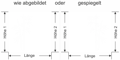 Sichtschutzfolie Bambusmotiv - Ansicht Ausrichtung mit Farbauswahl und Anleitung zur Größenberechnung - Vorschlag 2