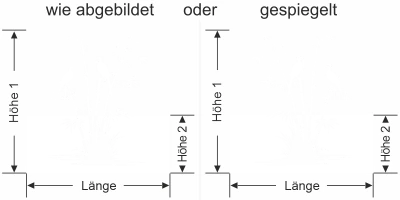 Sichtschutzfolie Bambusstrauch und Vögel am Ufer - Ansicht Ausrichtung mit Farbauswahl und Anleitung zur Größenberechnung - Vorschlag 1