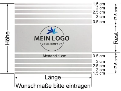 Sichtschutzfolie Eigenes Logo als Digitaldruck Streifendesign