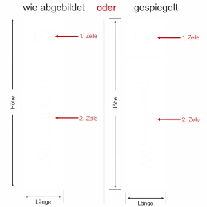 Sichtschutzfolie Eingangstür mit Wunschtext - Ansicht Farbauswahl