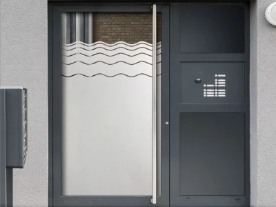 Sichtschutzfolie für Glastüren mit Wellen
