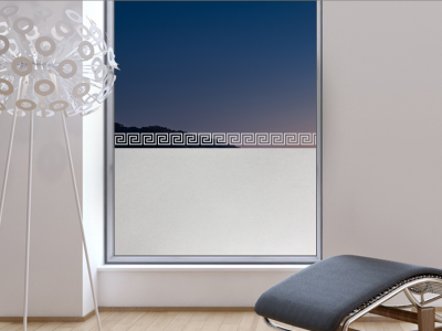 Sichtschutzfolie Gewerbe Griechische Bordüre uf Fenster
