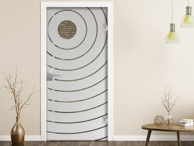 Sichtschutzfolie Gewerbe Linienkreise auf Zimmertür