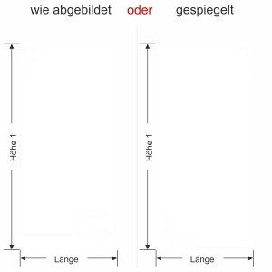 Sichtschutzfolie Gewerbe Modern Art Déco - Ansicht Farbauswahl, Ausrichtung und Anleitung zur Größenberechnung