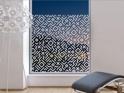 Sichtschutzfolie Gewerbe Pixelmuster auf Fenster