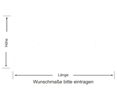 Sichtschutzfolie Gewerbe Polygone - Ansicht Farbauswahl und Anleitung zur Größenberechnung