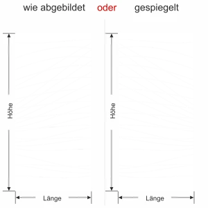 Sichtschutzfolie Gewerbe Streifendesign - Ansicht Farbauswahl und Anleitung zur Größenberechnung
