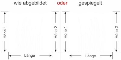 Sichtschutzfolie Gräser - Milchglasoptik - Ansicht Ausrichtung und Farbauswahl