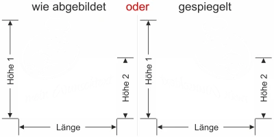 Sichtschutzfolie Küche - Milchglasfolie Sichtschutz Wunschtext - Ansicht Ausrichtung mit Farbauswahl Vorschlag 1