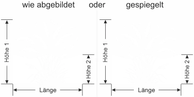 Sichtschutzfolie Pampasgras mit Vogelschwarm - Ansicht Ausrichtung mit Farbauswahl und Anleitung zur Größenberechnung - Vorschlag 1