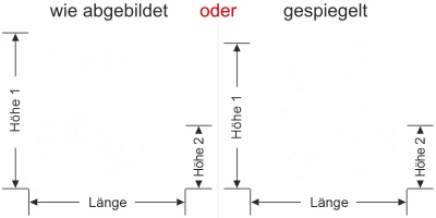 Sichtschutzfolie Schilfgräser und Störche - Ansicht Ausrichtung mit Farbauswahl und Anleitung zur Größenberechnung - Vorschlag 1
