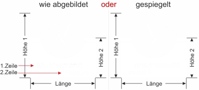 Fensterfolie in satinierter Optik für Friseure mit eigenem Text - Ansicht Ausrichtung mit Farbauswahl