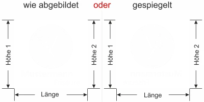 Fensterfolie in satinierter Optik für Friseure mit eigenem Text - Ansicht Ausrichtung mit Farbauswahl