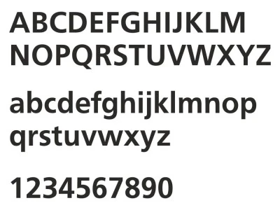 Fensterfolie in satinierter Optik für Friseure mit eigenem Text - Ansicht Alphabet 1.Zeile