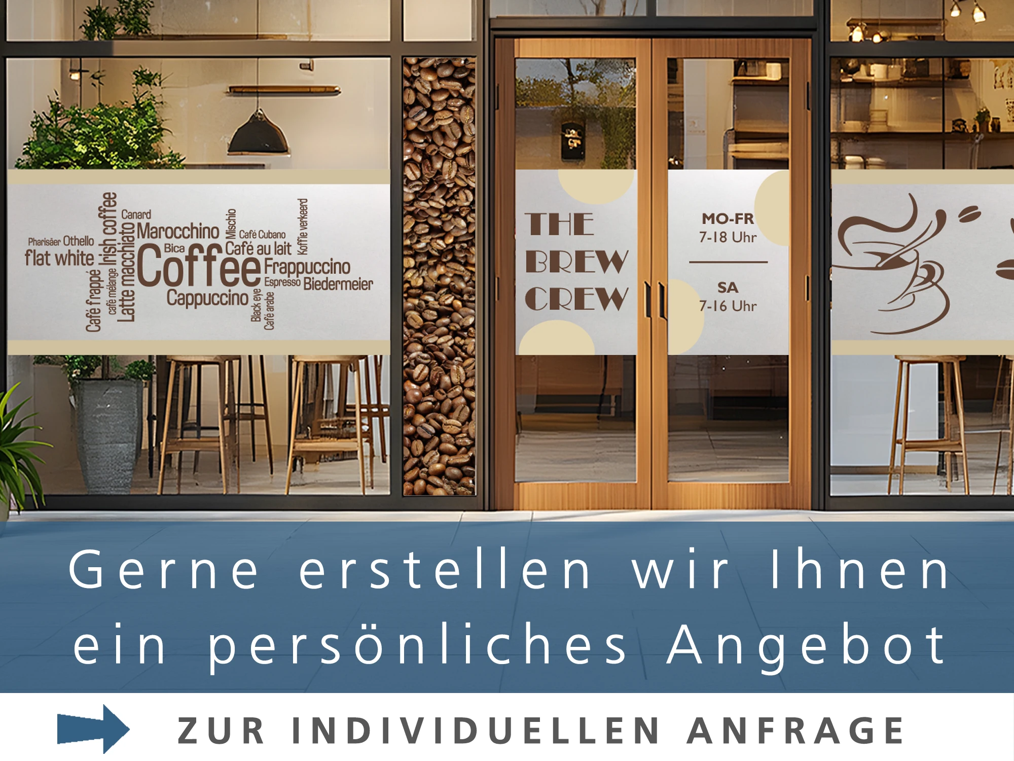 Fensterfolien für Gewerbe mit Logo selbst gestalten
